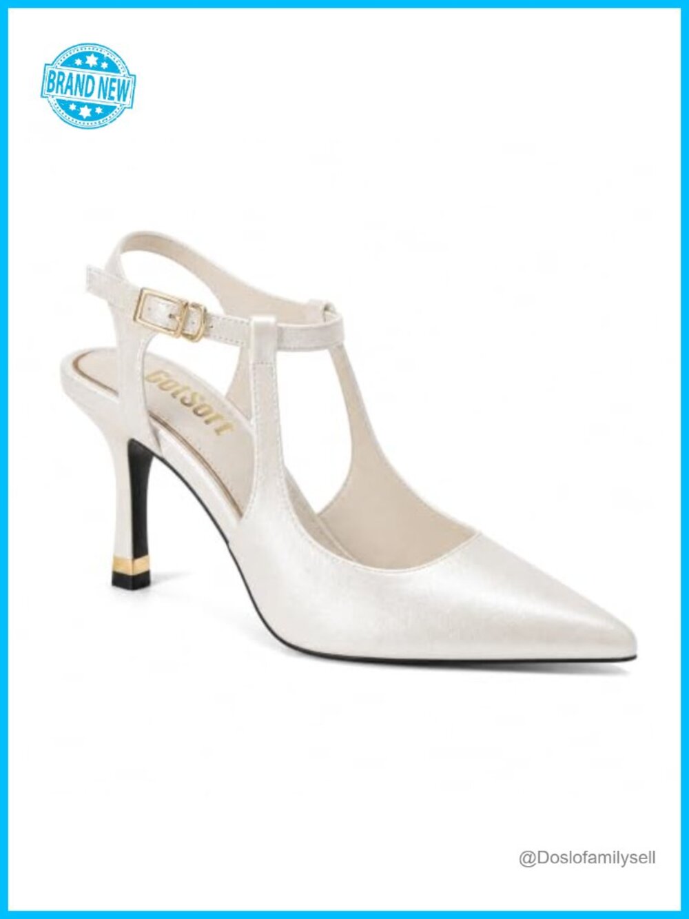 Womens Slingback Pointed Toe Pumps Ankle Buckle Strap Stiletto Heels